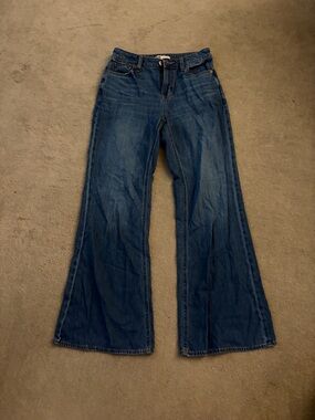 Classic Wide-Leg Women's Jeans in Dark Blue